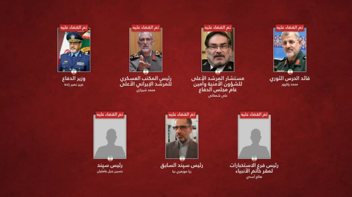  صورة نشرها الجيش الإسرائيلي لقادة إيرانيين قتلوا بالهجوم على إيران 