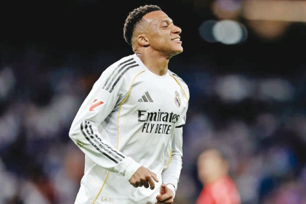 مبابي يعاني من إجهاد في العضلة الخلفية