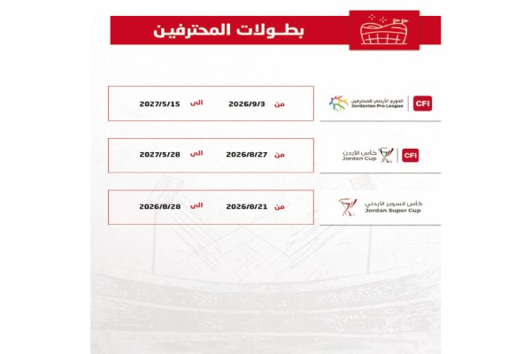 دوري المحترفين يبدأ في ٣ أيلول
